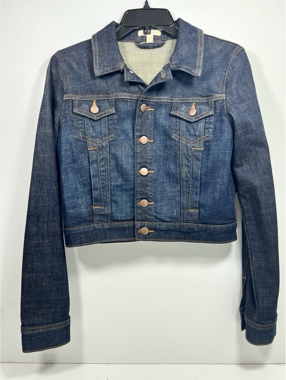 Eileen Fisher Blue Jean Long Sleeve Button Down Jacket Size PS EUC